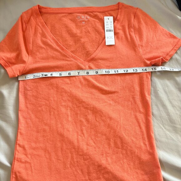 NWT Orange J-crew stretch linen tee - Picture 2 of 2